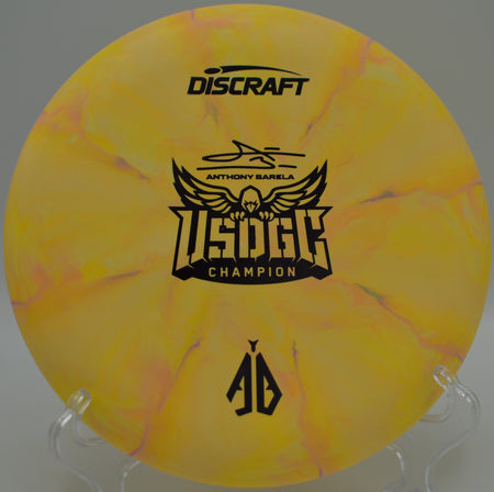 CT Swirl Focus resting on a gravel tee pad at Riverside DGC in Victoria, TX, emphasizing its smooth, beadless release.