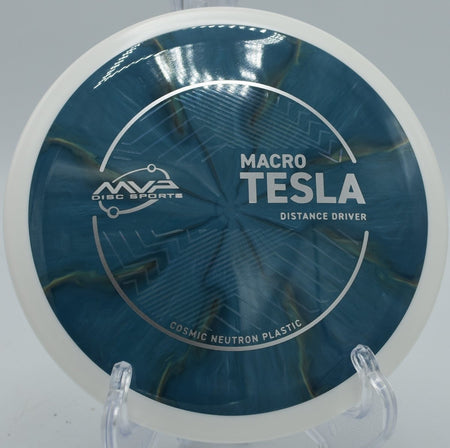 MVP Macro Tesla mini disc short drive at Eagles Crossing Disc Golf Course in Hawk Point, Missouri