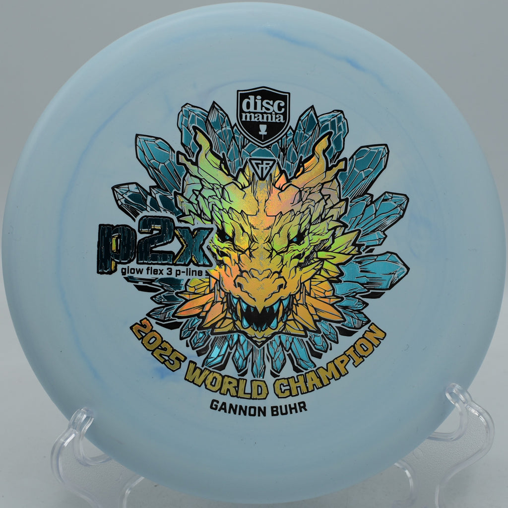 Glow Flex 3 P-Line P2x Gannon Buhr Triumph Series putter carving laser-straight lines at Blue Ribbon Pines Disc Golf Course in East Bethel, Minnesota.