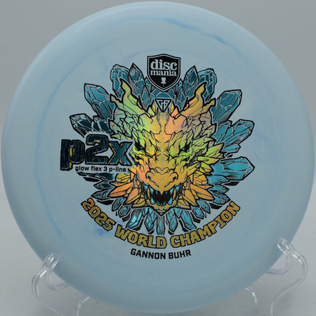 Glow Flex 3 P-Line P2x Gannon Buhr Triumph Series putter carving laser-straight lines at Blue Ribbon Pines Disc Golf Course in East Bethel, Minnesota.