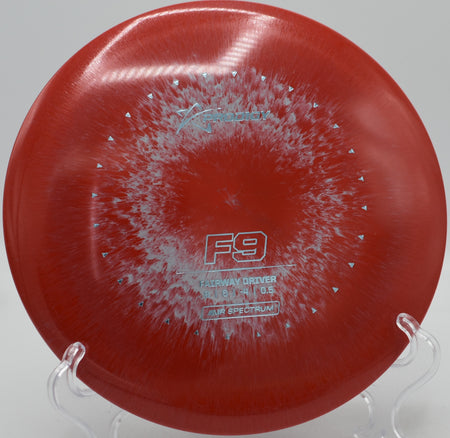 Bright Air Spectrum F9 gliding effortlessly down a wooded fairway at Tyler State Park Disc Golf Course, Newtown, Pennsylvania.