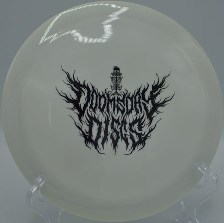 Survival Cataclysm launching a full-power backhand at Wildwood Park DGC in Appling, GA, flexing from slight turn into a strong, dependable fade.