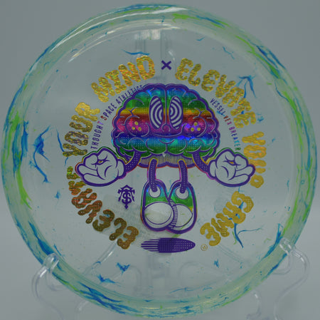 Player throwing a Vex Breaker Vessel over rolling hills at Moraine State Park Disc Golf Course in Portersville, Pennsylvania.