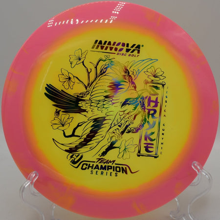 Innova Shryke distance driver producing smooth glide at Pier Park Disc Golf Course in Portland Oregon