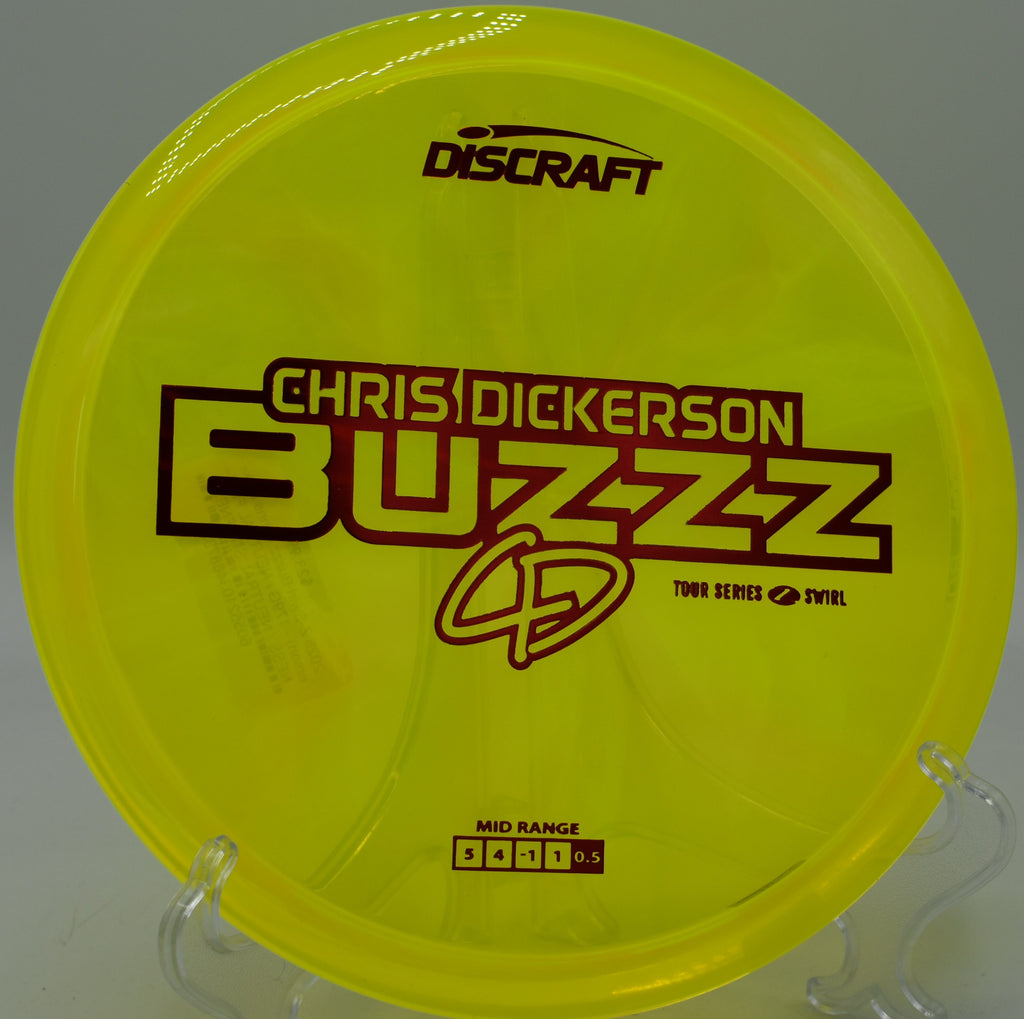 Swirled Buzzz gliding through tailwind at North Cove Disc Golf Club in Marion, North Carolina.

