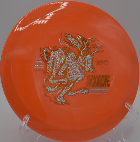 Mint Discs Soft Jackalope launching down the fairway at Lemon Lake Gold DGC in Crown Point, IN, showcasing effortless glide.