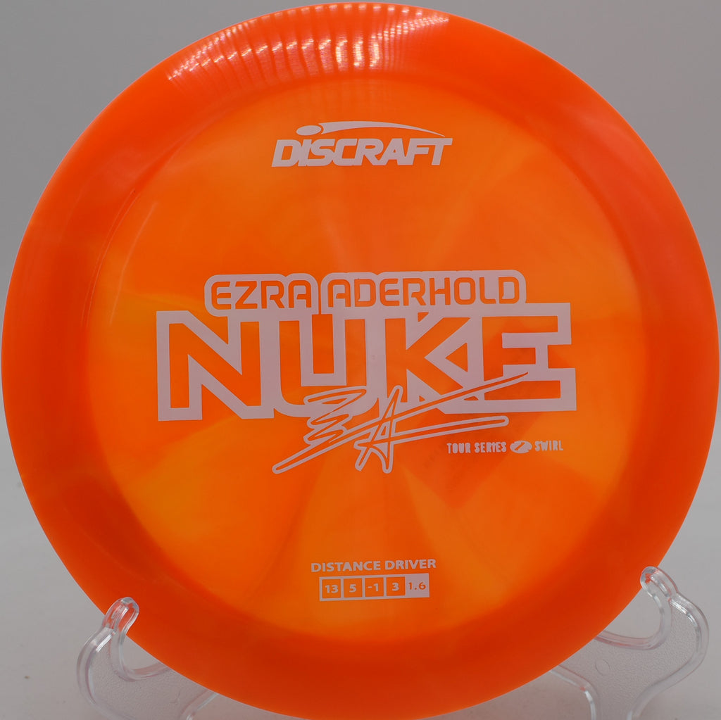Z-Swirl Nuke Ezra Aderhold signature 2025 edition crushing sky anhyzers at DeLaveaga Disc Golf Course in Santa Cruz, California.
