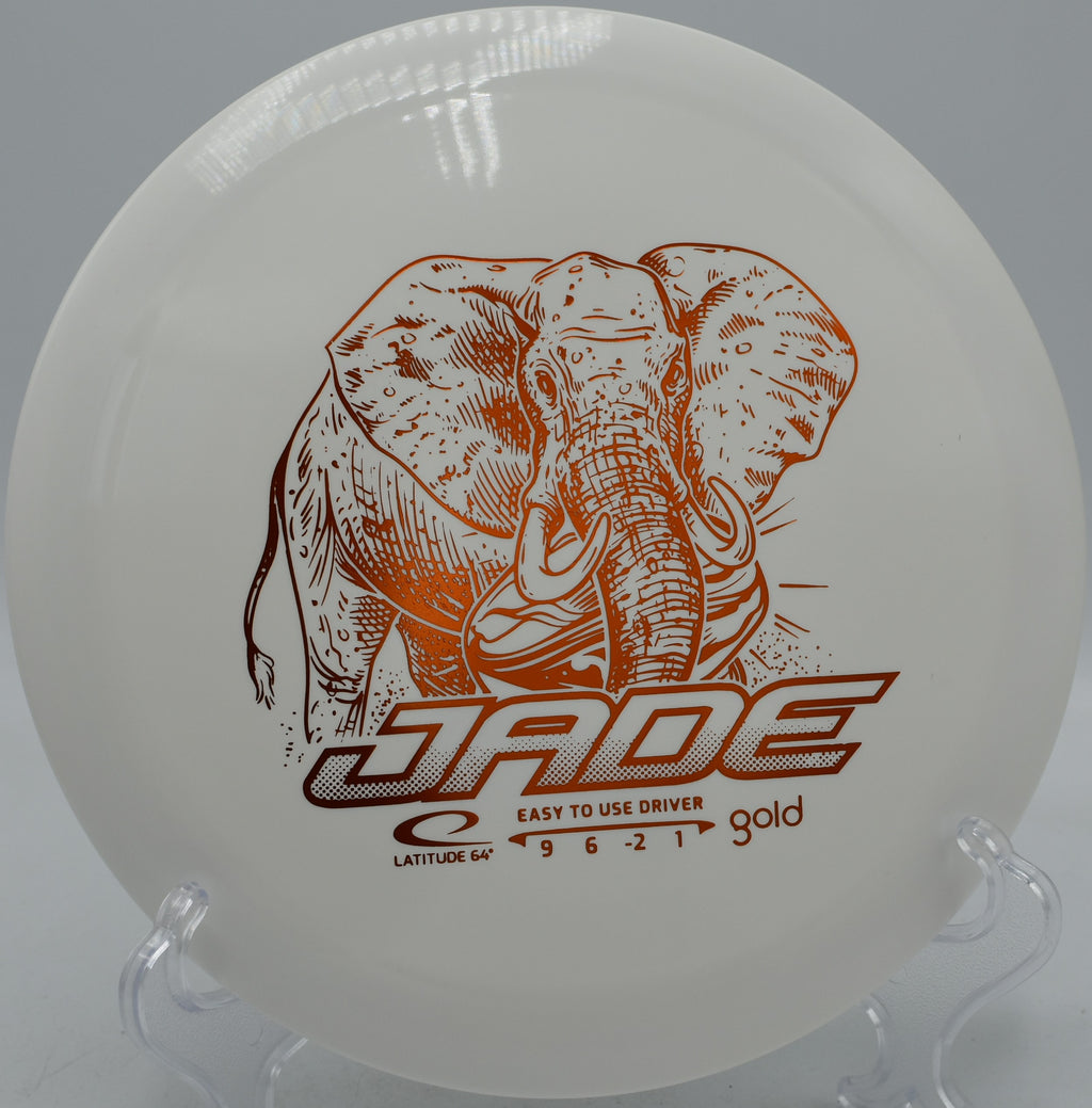 Gold Line Jade lightweight driver carrying max glide at Fountain Hills Disc Golf Course in Fountain Hills, Arizona
