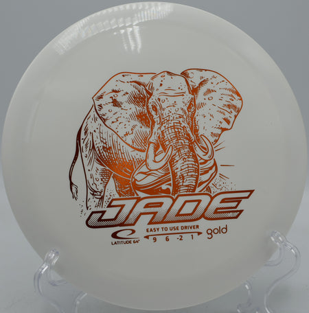 Gold Line Jade lightweight driver carrying max glide at Fountain Hills Disc Golf Course in Fountain Hills, Arizona