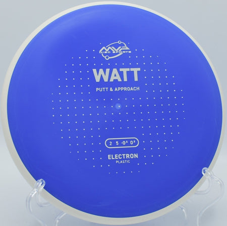 Electron Watt putter resting near chains after a glidey approach at Jenkins Mountain Disc Golf Course in Burnsville, North Carolina