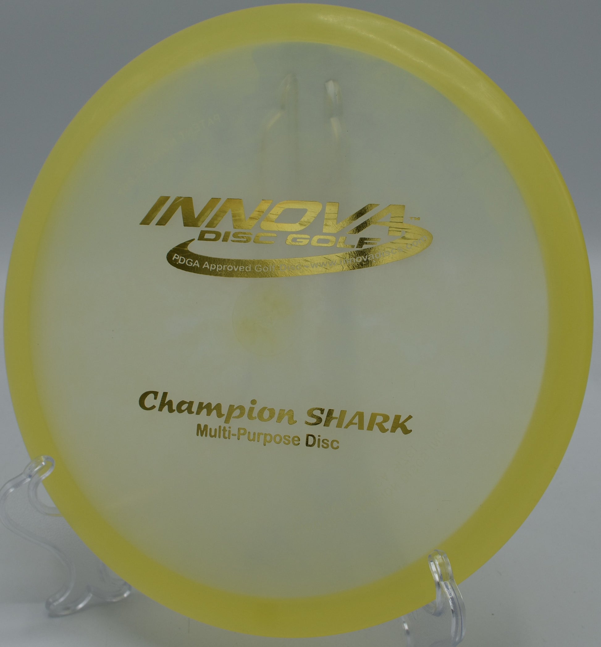 Premium PFN 'MULTI PURPOSE' CHAMPION SHARK disc golf disc for all skill levels, offering reliable performance, available nationwide and in Atlanta, GA.