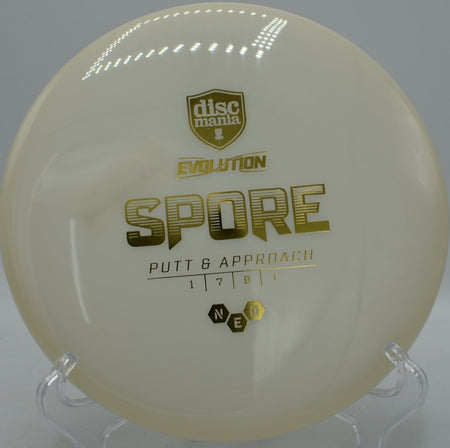 Discmania Neo Spore featured at Eagles Crossing Disc Golf Course in Hawk Point, Missouri, delivering long floating flights with minimal effort