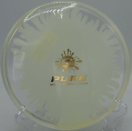 Close-up of Opto-Ice Moonshine Splash Pure with UV glow at Elver Park Disc Golf Course in Madison, Wisconsin