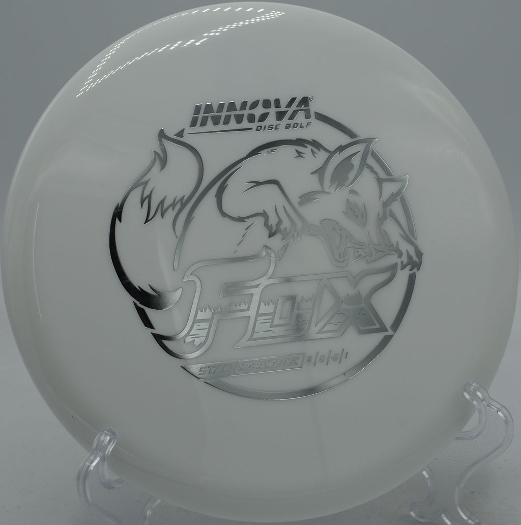 Star Fox Innova midrange controlled forehand approach at Blue Ribbon Pines Disc Golf Course in East Bethel, Minnesota.