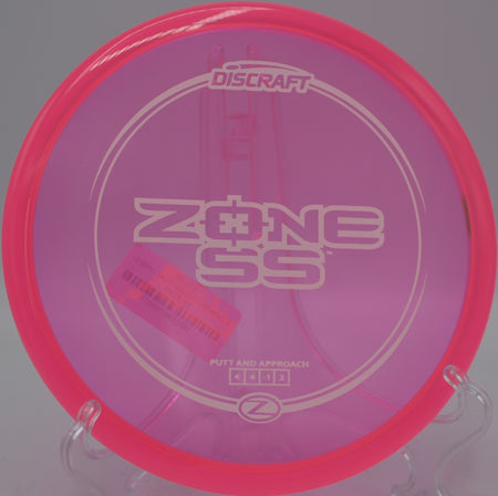 Z Zone SS settling softly on a tunnel shot at Morley Field Disc Golf Course in San Diego, California.