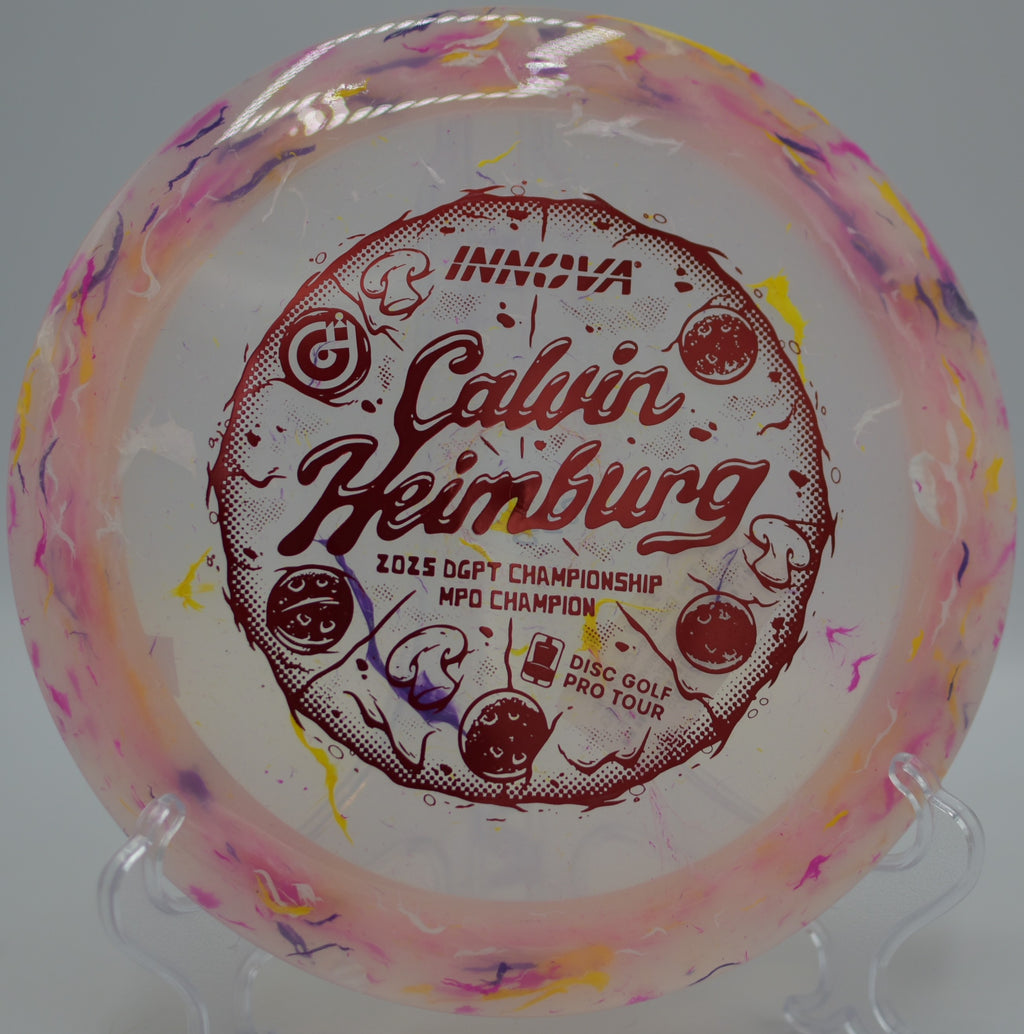 Innova Party Time Destroyer gliding through open fairways at Coral Springs Disc Golf Course in Coral Springs, Florida.