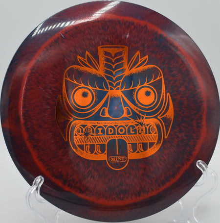 Mint Discs Idol in Eternal plastic gliding down the fairway at Maple Hill Gold in Leicester, Massachusetts, perfect for long-distance drives in windy conditions