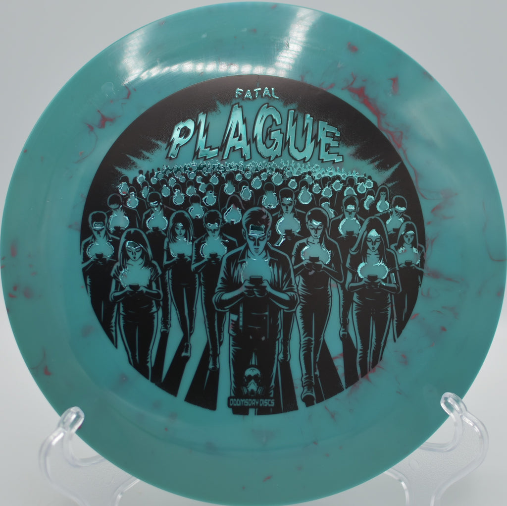 Fatal Plague ripping a full-power flex line at Buffalo Run DGC in Commerce, OK, turning slightly before hammering back with its 12-speed fade.