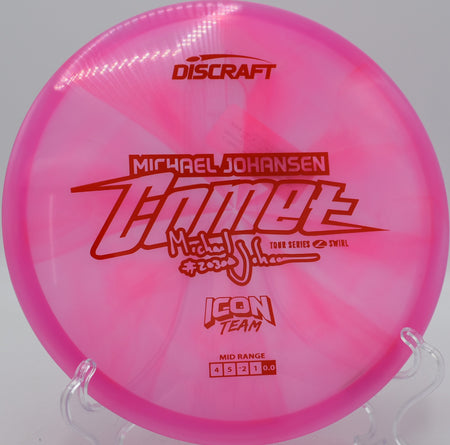 Discraft Z Swirl Comet 2025 edition flying soft turnover at Hornets Nest Park in Charlotte, North Carolina

