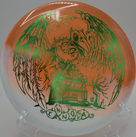 Innova Roc3 Halloween Duo edition holding a straight line at Blue Ribbon Pines Disc Golf Course in East Bethel, Minnesota.