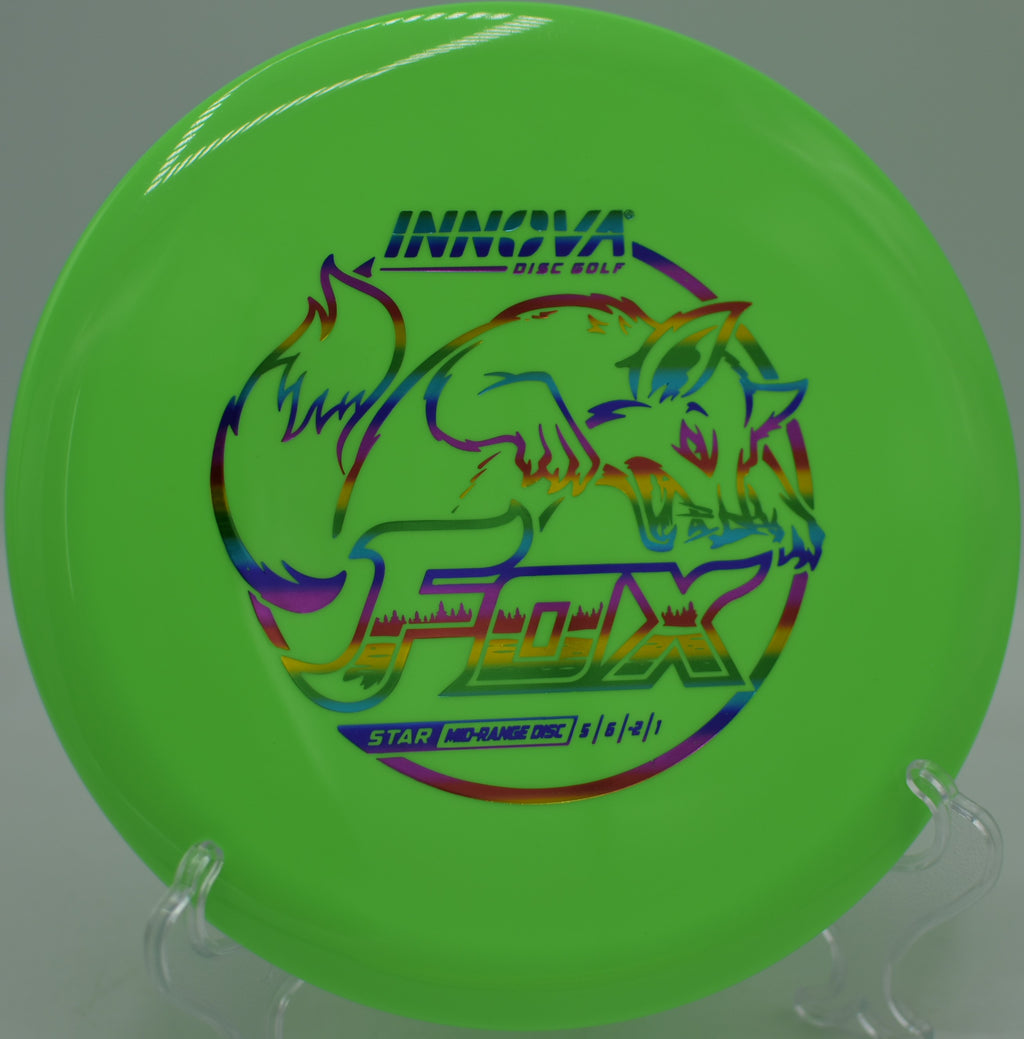 Smooth backhand throw with Innova Star Fox at Blue Ribbon Pines Disc Golf Course in East Bethel, Minnesota.