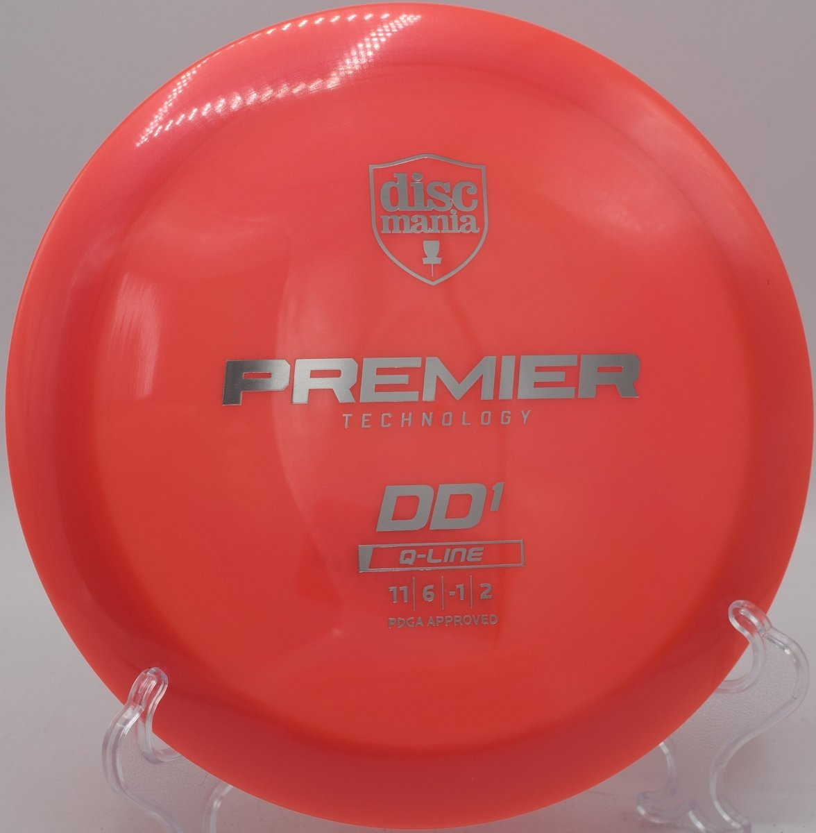 Discmania Q-Line DD1 displayed at Brewster Ridge DGC, Jeffersonville VT for shaping long fairway shots