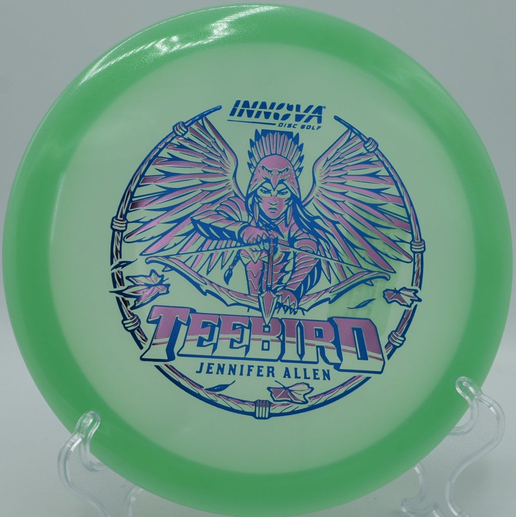 Jen Allen Proto Glow Champion TeeBird controlled power backhand at Northwood Black DGC in Morton, IL