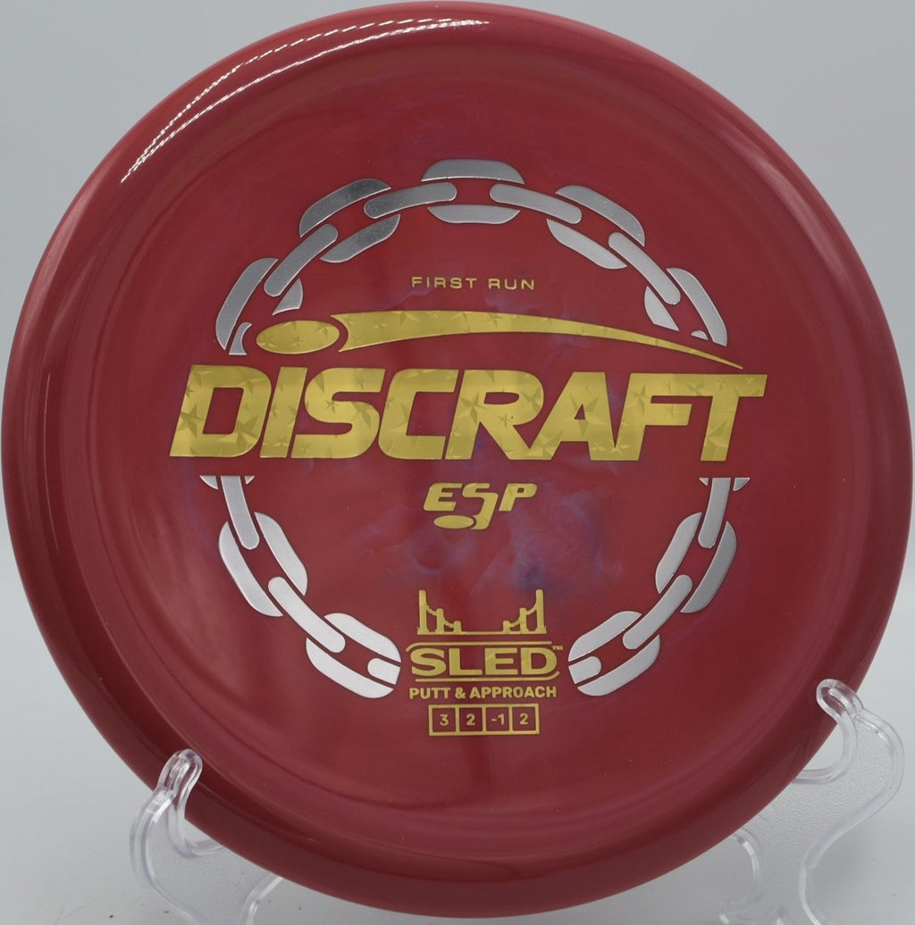 First Run ESP Sled smooth straight putter shot at Fountain Hills Disc Golf Course in Fountain Hills, Arizona