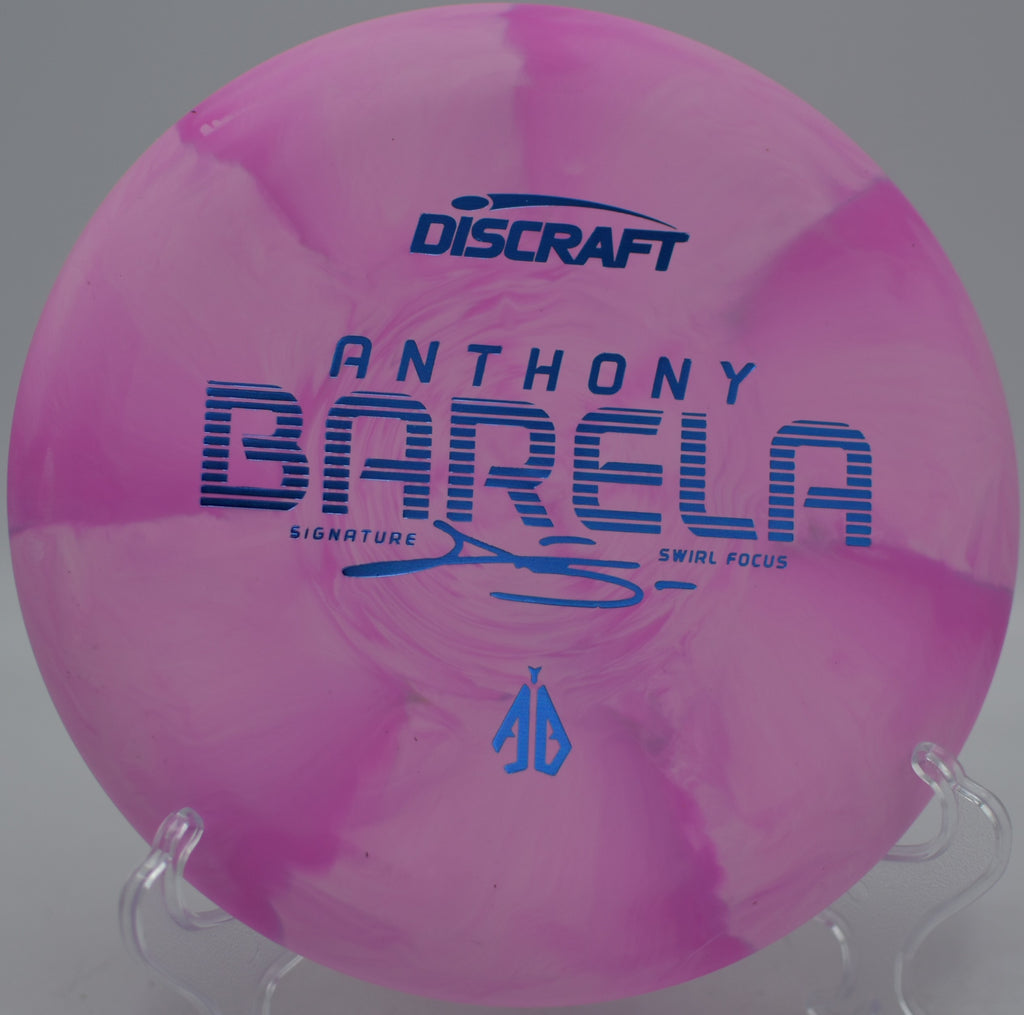 Discraft Anthony Barela CT Swirl Focus gliding point-and-shoot at Buckhorn Disc Golf Course in New Hill, North Carolina.