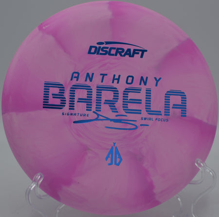 Discraft Anthony Barela CT Swirl Focus gliding point-and-shoot at Buckhorn Disc Golf Course in New Hill, North Carolina.