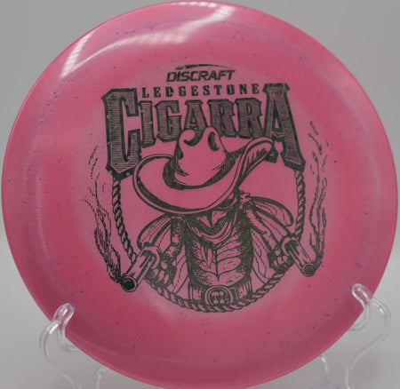 Discraft 2026 Ledgestone Ti Sparkle Cigarra shown mid-flight on a controlled fairway shot at Milo McIver State Park in Estacada, Oregon