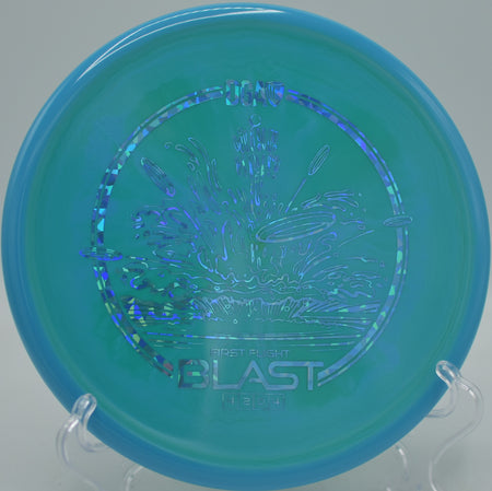 DGA First Flight ProLine Swirl Blast gliding short with strong fade at Rollin Ridge Disc Golf Course in Reedsville, Wisconsin.