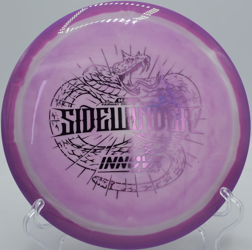 Halo Star Sidewinder understable driver launched on a hyzer-flip at Maple Hill Disc Golf Course in Leicester, Massachusetts