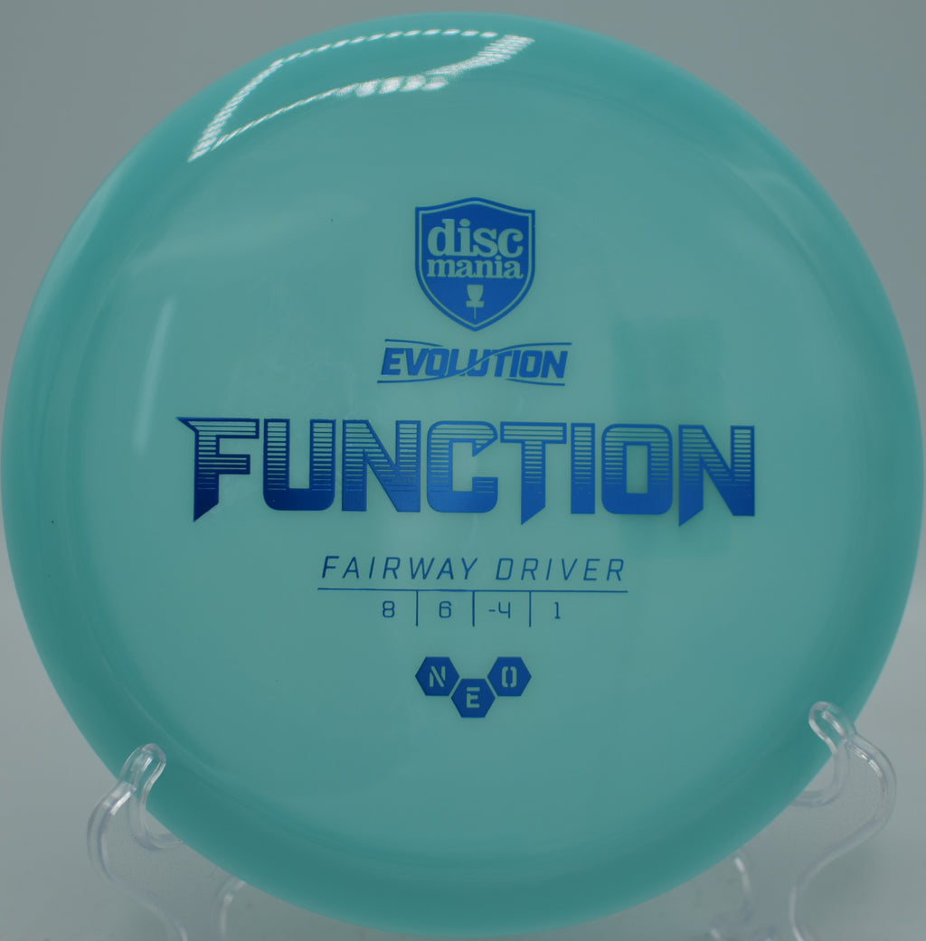 Discmania Neo Function reliable understable driver floating smooth hyzers at Wickham Park Disc Golf Course in Manchester, Connecticut.