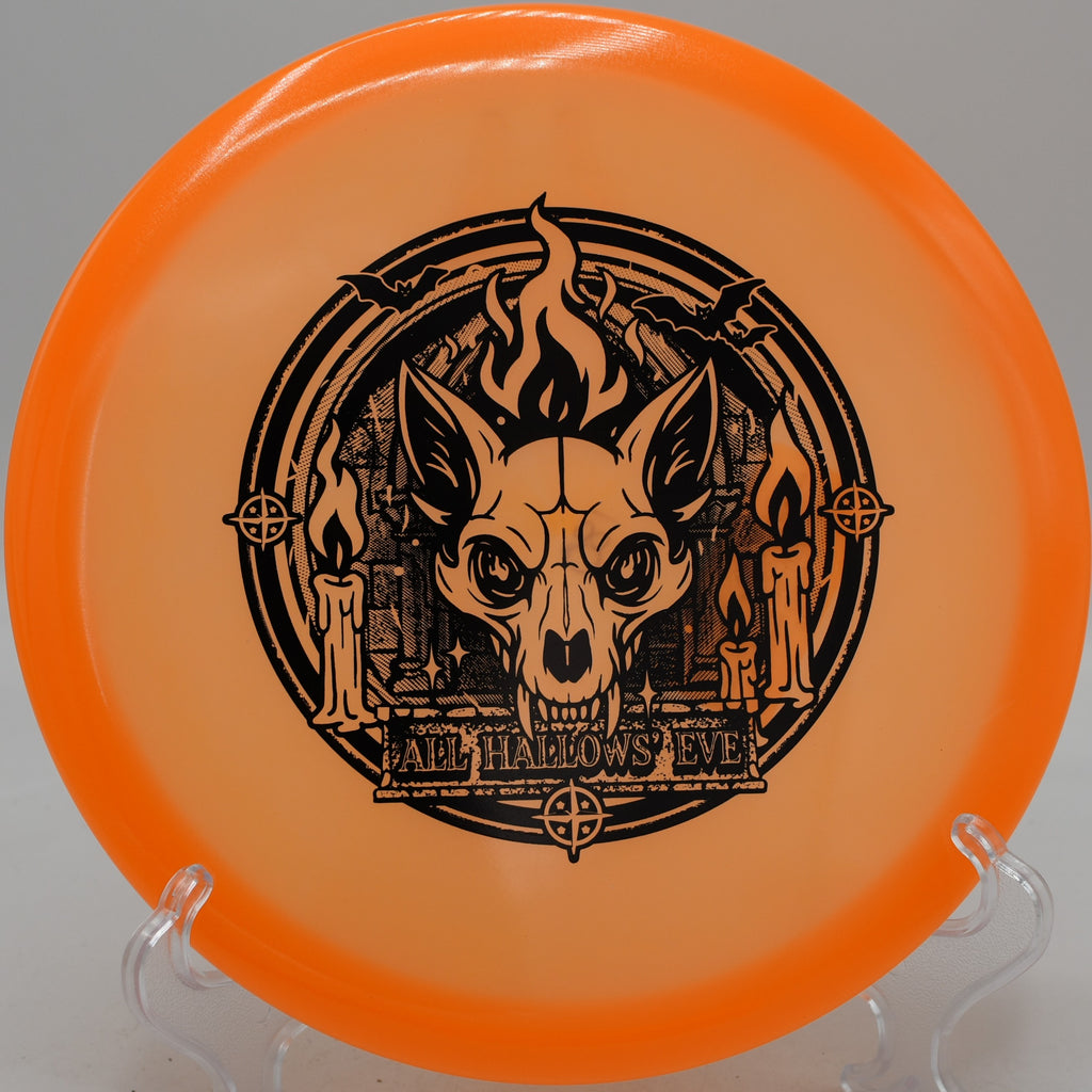 Innova Proto Glow Champion Fox disc launched on a glide-heavy shot at Stafford Lake Disc Golf Course in Novato, California