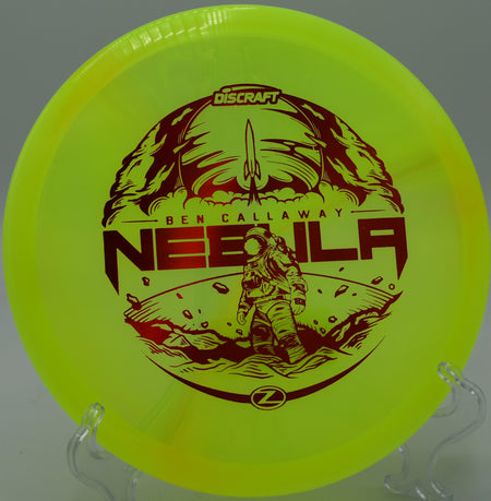 "Z Swirl Nebula – Elite Z blend gives durability and grip for clean releases at DeLaveaga Disc Golf Course in California."

