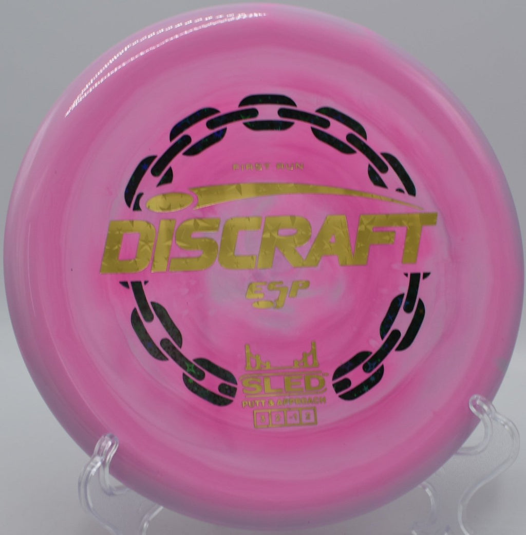 Discraft First Run ESP Sled soft landing putter shot at Walnut Ridge Disc Golf Course in Johnston, Iowa