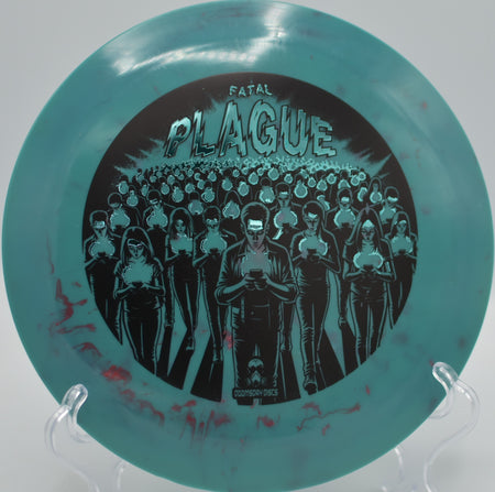 Doomsday Fatal Plague blasting a headwind drive at Maple Hill West DGC in Leicester, MA, maintaining stability before crashing into a controlled finish.