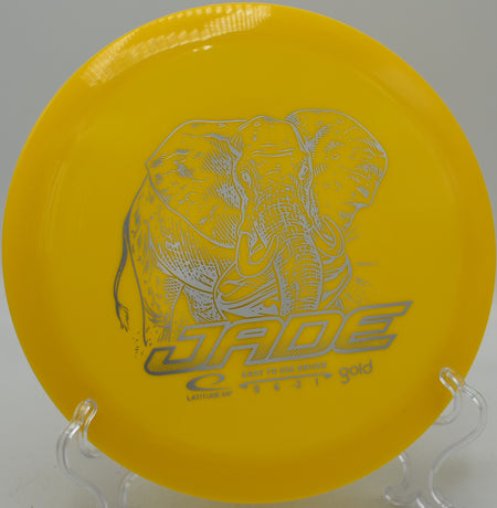 Gold Line Jade understable fairway driver flying long at Milo McIver Disc Golf Course in Estacada, Oregon