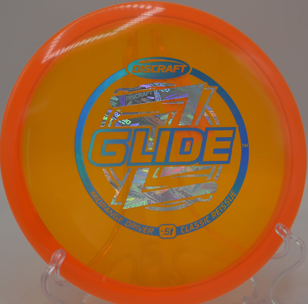 Z Glide gliding long on a hyzer flip at North Cove Disc Golf Course in Marion, North Carolina.