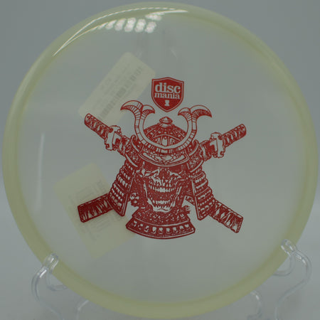 Clear Premium plastic Sensei flying on a straight tunnel shot at Stafford Lake Disc Golf Course in Novato, California.