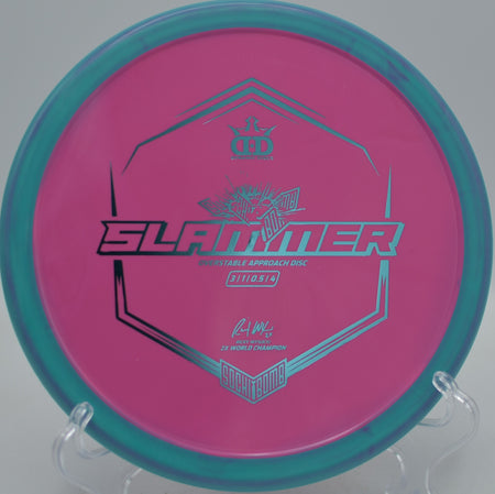 Ricky Wysocki Sockibomb Slammer thrown on a smooth backhand hyzer at Harmon Hills Disc Golf Course in Fall Branch, Tennessee.