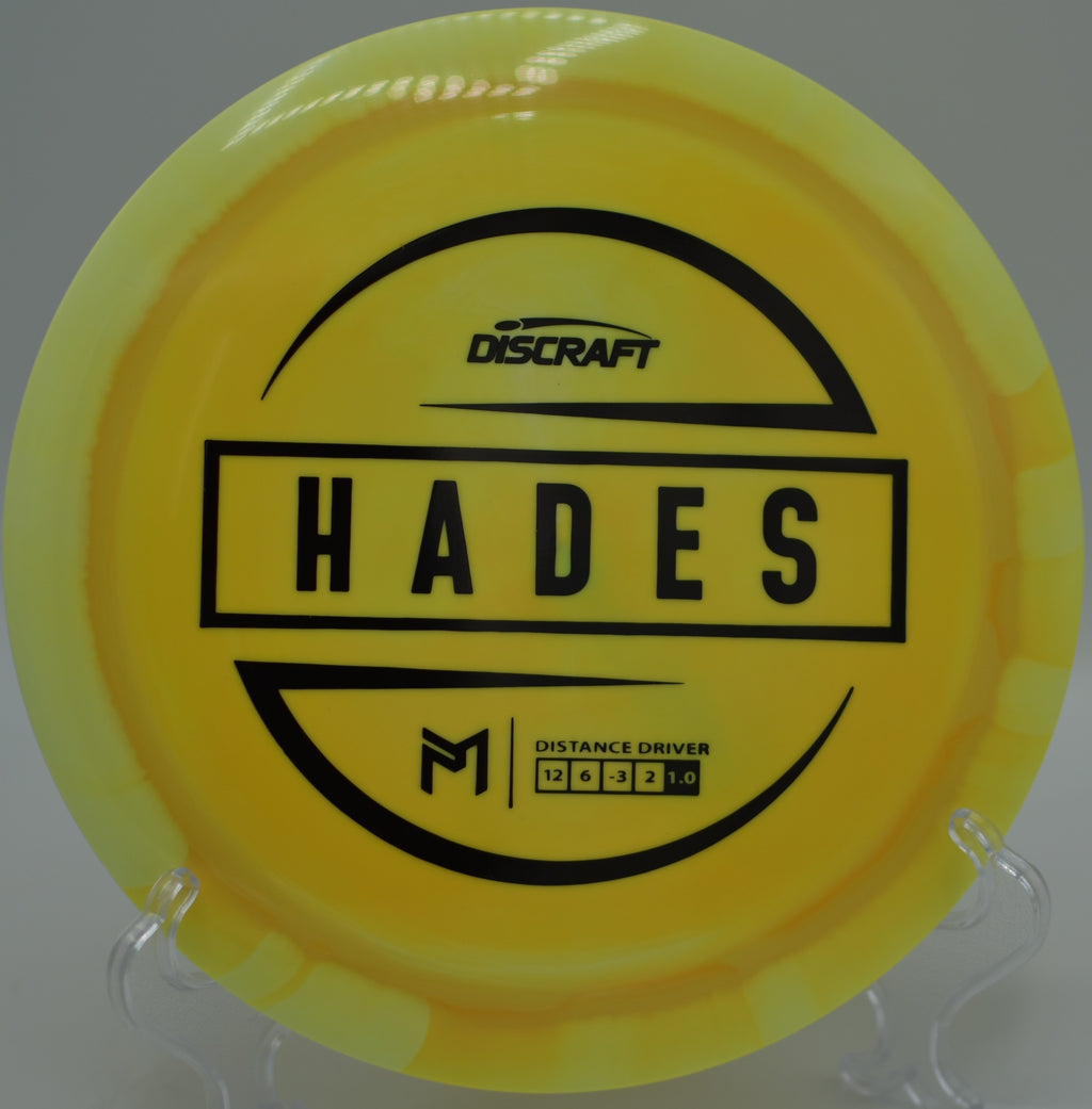 Paul McBeth ESP Hades launched on a massive hyzer-flip drive at Peccole Ranch Disc Golf Course in Las Vegas, Nevada.