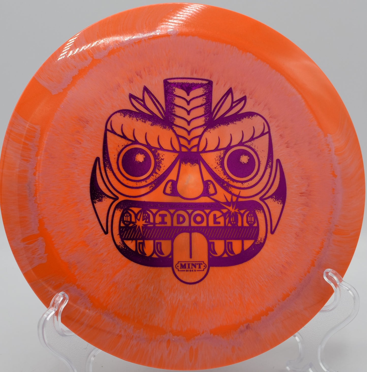 First run Idol by Mint Discs carving a controlled flex line at Idlewild Disc Golf Course in Burlington, Kentucky, designed for max control at high speeds