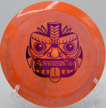 First run Idol by Mint Discs carving a controlled flex line at Idlewild Disc Golf Course in Burlington, Kentucky, designed for max control at high speeds