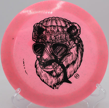 Infinite Discs Metal Flake Glow C-Blend X-Out Pharaoh glowing distance driver bombing long hyzer flips at Maple Hill Disc Golf Course in Leicester, Massachusetts.