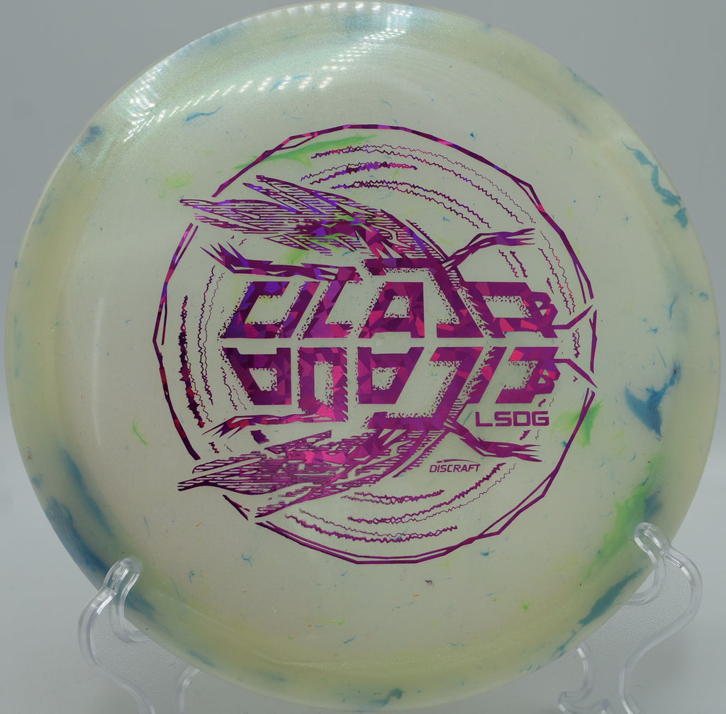 ColorShift Cicada mid-power drive on wooded hole at DeLaveaga Disc Golf Course in Santa Cruz, California