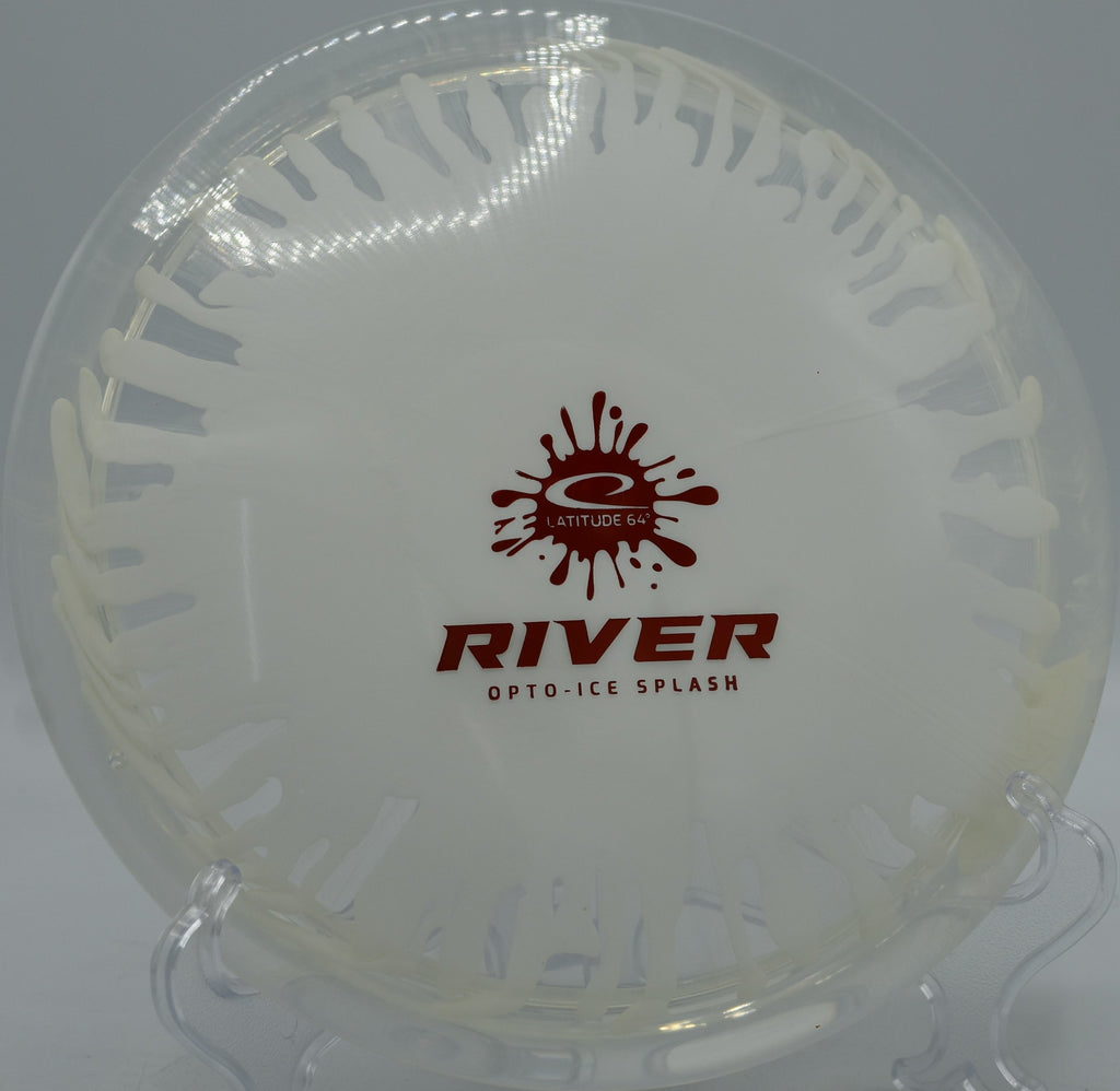 Latitude 64° River drifting softly into the circle at Sabattus Disc Golf Course in Sabattus, Maine, ideal for beginners and touch-focused players.

