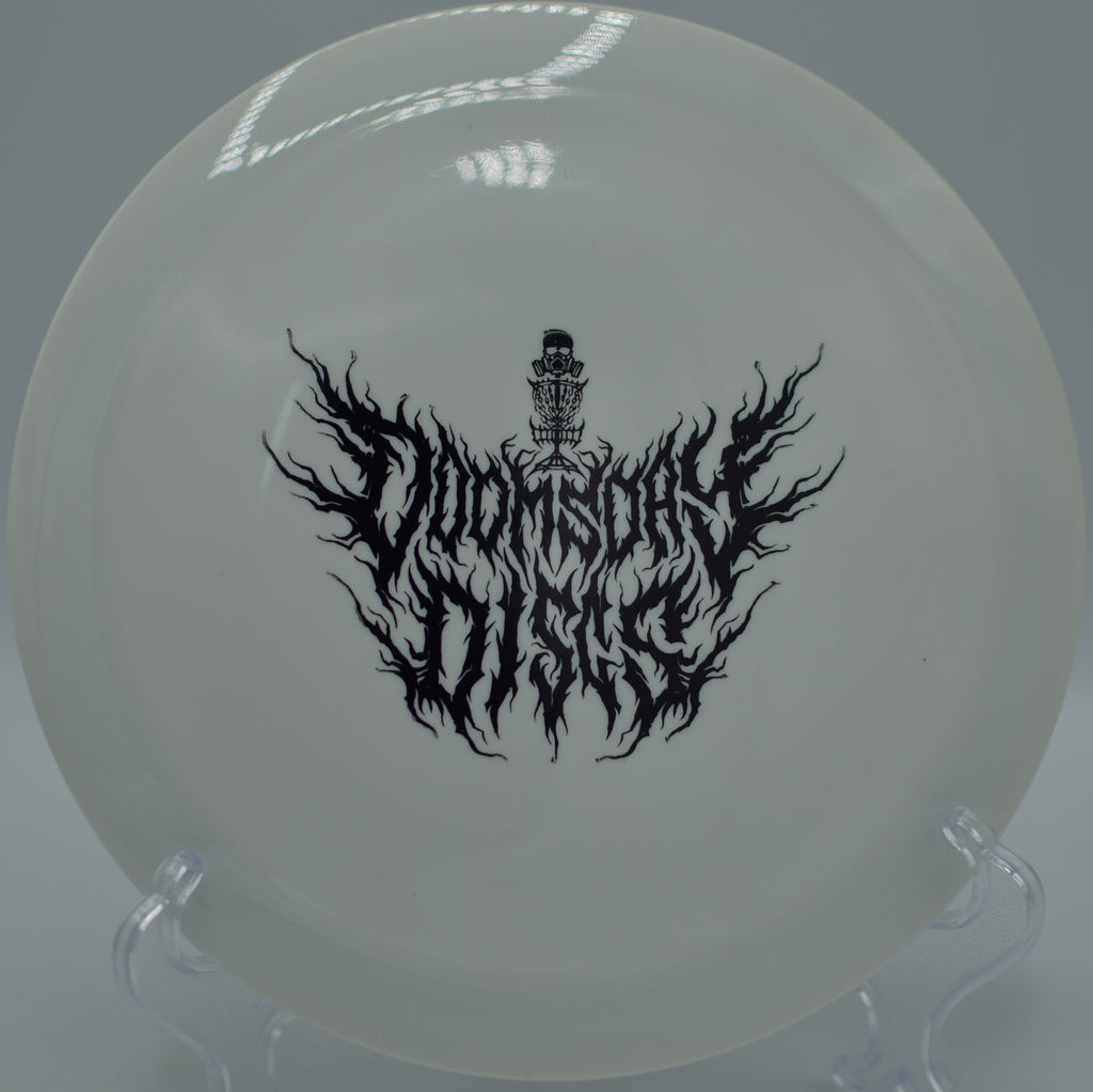 Survival Cataclysm smashing a downhill drive at Crestline DGC in Birmingham, AL, carrying glide deep into the fairway with a late, confident fade.