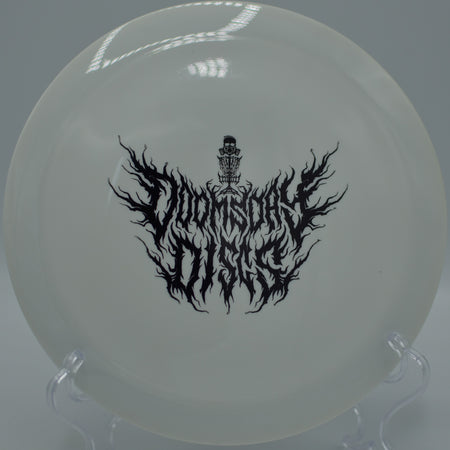 Survival Cataclysm smashing a downhill drive at Crestline DGC in Birmingham, AL, carrying glide deep into the fairway with a late, confident fade.